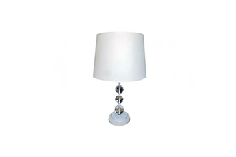 lampe à poser meubletmoi lampe à poser avec bulle et abat-jour blanc - cristal white