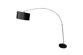 lampadaire meubletmoi lampadaire design déporté abat-jour noir base marbre - ariel