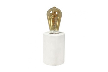 lampe à poser meubletmoi lampe de chevet en béton blanc h12 cm - calo 4969