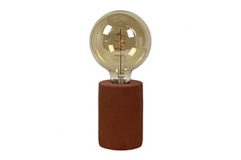 lampe à poser meubletmoi lampe à poser en béton rouge h.12 cm - calo 4907