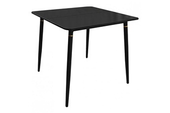 table à manger meubletmoi table de repas pieds en aluminium noir et doré 80 x 80 cm - bing 2406