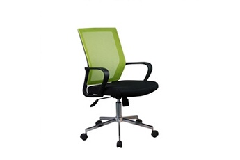 fauteuil de bureau meubletmoi fauteuil de bureau vert noir dossier souple et assise réglable - skill