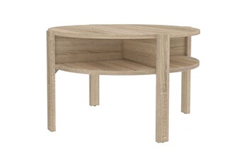 table d'appoint meubletmoi table d'appoint 45,5 cm x 74,4 cm décor bois chêne sonoma - rozaly