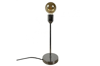 lampe à poser meubletmoi lampe à poser en métal brossé chromé - dair 2307