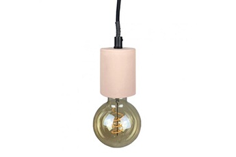 suspension meubletmoi suspension lumineuse ajustable en béton rose pastel - calo 5706