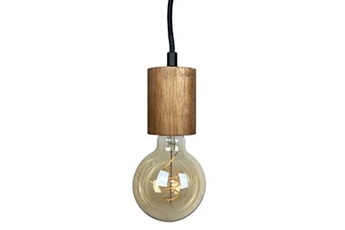 suspension meubletmoi suspension lumineuse ajustable en bois foncé - calo 5348