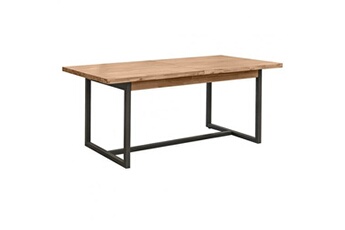 table de repas extensible 180/220 cm bois d'acacia et métal - maybel