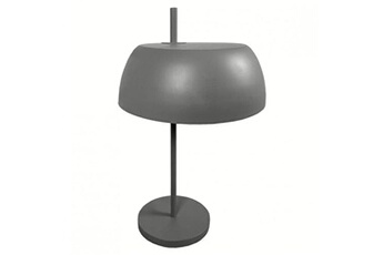 lampe à poser meubletmoi lampe de bureau avec abat-jour en métal gris h54 cm - poly 5621