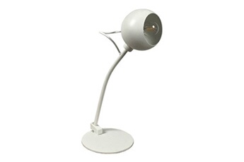 lampe à poser meubletmoi lampe de bureau abat-jour rotatif en métal blanc h43cm - pixar 8365