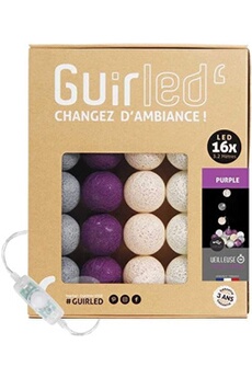 guirlande lumineuse intérieur guirled guirlande boule lumineuse led usb 16 boules 1,6m - purple