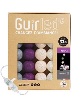 guirlande lumineuse intérieur guirled guirlande boule lumineuse led usb 32 boules 3,2m - purple