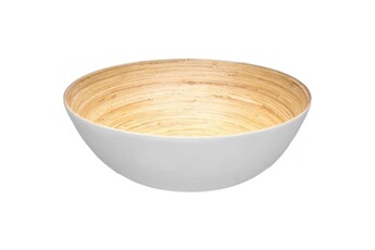 vaisselle five simply smart saladier en bambou - blanc - d 30 x h 9,8 cm