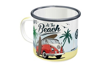 tasse et mugs nostalgic art merchandising nostalgic art - mug publicitaire en métal émaillé 360 ml van vw- beach