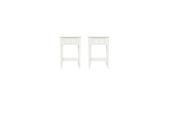 table de chevet atmosphera lot de 2 meubles de chevet - table de nuit - blanc - 1 tiroir + 1 étagère