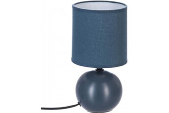lampe de chevet atmosphera lampe boule en céramique timeo - bleu orage - d 13 x h 24,7 cm