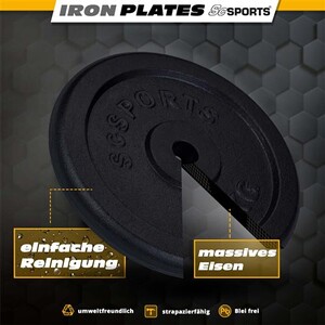 Poids Musculation Kit De Disques D'haltères ScSPORTS - Ensemble De Poids En Fonte De 2 à 20 Kg, Trou 30/31mm, Pour Salle De Sport Maison Poids Musculation Kit De Disques D'haltères ScSPORTS - Ensemble De Poids En Fonte De 2 à 20 Kg, Trou 30/31mm, Pour Salle De Sport Maison