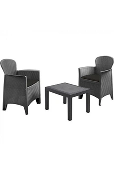 table basse wadiga salon de jardin gris 2 fauteuils et 1 table