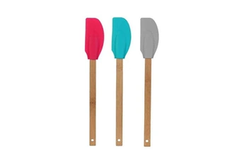 plat / moule lily cook - spatule en bambou et silicone avec accroche (lot de 3)