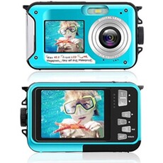 Appareil photo compact EKASN Appareil Photo Etanche sous Marin BLEU