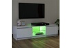 vidaXL Meuble TV avec lumières LED Blanc 120x30x35,5 cm photo 3