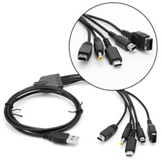 Chargeur USB Nintendo DS Lite, 3DS, GBA SP, PSP, Wii U -