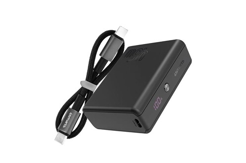 Batterie externe 4Smarts Chargeur Externe 10000mAh 2 USB-C 45W Design  Compact Pocket Slim Noir