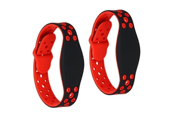 bracelets connectés uxcell bracelets rfid en silicone imperméables - 2 pièces - 260mm rouge