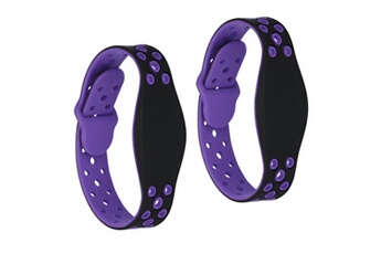bracelets connectés uxcell bracelets rfid en silicone imperméables - 2 pièces - 260mm violet