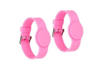 bracelets connectés uxcell bracelets rfid en silicone imperméables - 2 pièces - 245mm rose