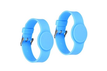 bracelets connectés uxcell bracelets rfid en silicone imperméables - 2 pièces - 245mm glace bleue