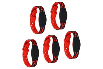 bracelets connectés uxcell bracelets rfid en silicone imperméables - 5 pièces - 260mm rouge
