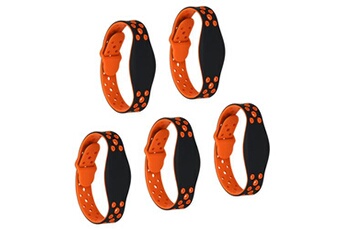bracelets connectés uxcell bracelets rfid en silicone imperméables - 5 pièces - 260mm orange