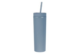 accessoires cocktail-apéritif uxcell - gobelet fin avec couvercles et pailles, acrylique pastel réutilisable, 16oz, bleu ciel mat