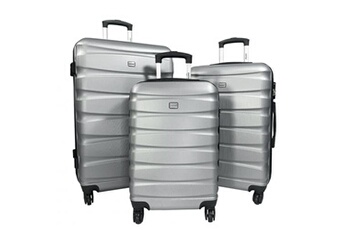 set de 3 valises bleu cerise set de 3 valises cactus argent - ca1036a3
