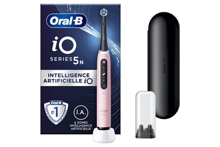 Brosse à dents électrique Oral B Oral-b io 5n - avec etui de voyage - rose - brosse à dents électrique connectée