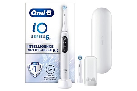Brosse à dents électrique Oral B Oral-b io 6n - avec etui de voyage - blanche - brosse à dents électrique connectée