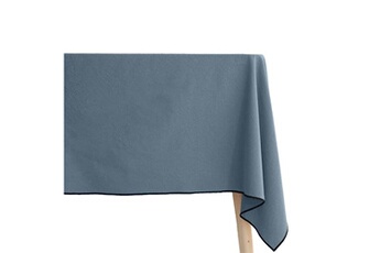 nappe de table vent du sud nappe en coton teint lavé - bleu orage - 160 x 250 cm