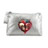 Porte-monnaie Tête De Mort Floral Personnalisable - Feutrine Recyclée - Pochette Multi-accessoires