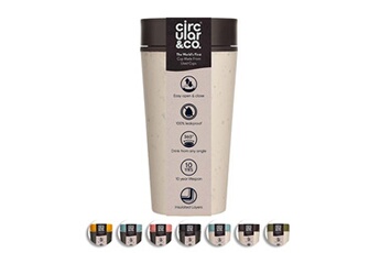 tasse et mugs generique circular&co. tasse à café to go - crème et noir cosmique - 340ml
