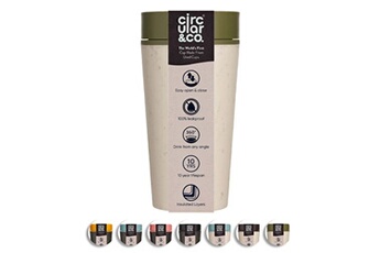 tasse et mugs generique circular&co. tasse à café to go - crème et vert honnête - 340ml