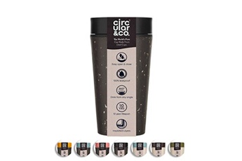 tasse et mugs generique circular&co. tasse à café to go - noir et cosmique noir - 340ml