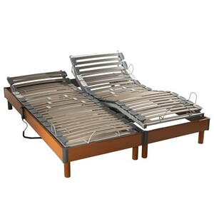 Lit Electrique 100% latex 5 zones 73kg/m3 + sommier avec réglage fermeté au niveau lombaire 2x90 x 200 | Leroy Merlin Lit Electrique 100% latex 5 zones 73kg/m3 + sommier avec réglage fermeté au niveau lombaire 2x90 x 200 | Leroy Merlin