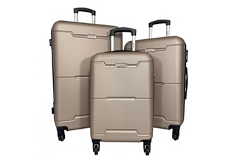 set de 3 valises bleu cerise set de 3 valises cactus champagne - ca1048a3