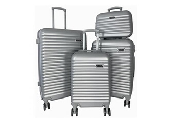 set de 3 valises bleu cerise set de 3 valises cactus gris clair - ca10394