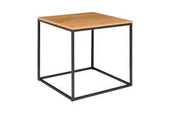 table d'appoint maison et styles table d'appoint carrée 45x45 cm en chêne - imala