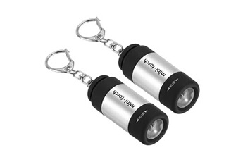 lampe torche (standard) generique patikil-mini rechargeable led porte-clés lampe poche, 2 paquet edc usb chargement pour toujours porter, argent