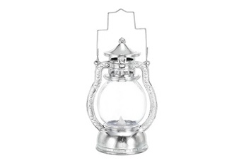 lanterne generique patikil- mini lanterne à bougie led vintage décorative à suspendre, 12,6 cm, ton argent