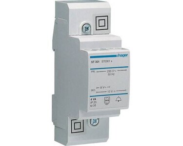 Hager ST303 Transformateur 8VA 230V/8-12V pour Système Électrique Hager ST303 Transformateur 8VA 230V/8-12V pour Système Électrique