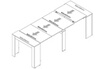 Pegane Table console extensible en chene blanc brillant - Longueur 54-239 x Hauteur 77 x Profondeur 90 cm -- photo 4