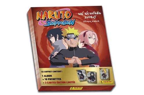 Carte à collectionner Panini Carte à collectionner Naruto Shippuden Coffret  Album avec 18 pochettes et 3 cartes Édition Limitée